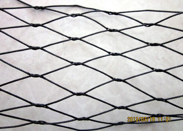 SS316 Material Black Oxide Wire Rope Mesh / Knotted Wire Mesh For Monkey