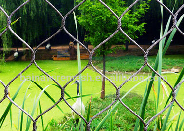 Diamond Shape Knotted Rope Mesh , Stainless Steel Wire Mesh For Bird Cages