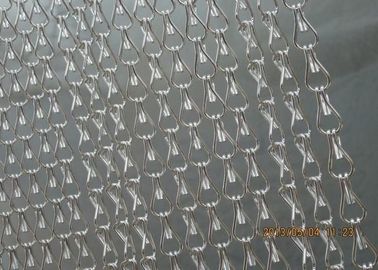Silver Insect Mosquito Aluminium Fly Screen Chain Curtain , Aluminum Mesh Screen